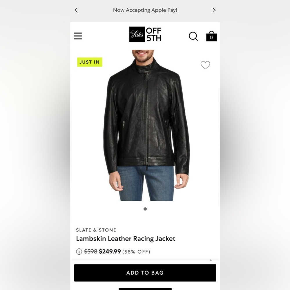 Slate and Stone Lambskin leather jacket